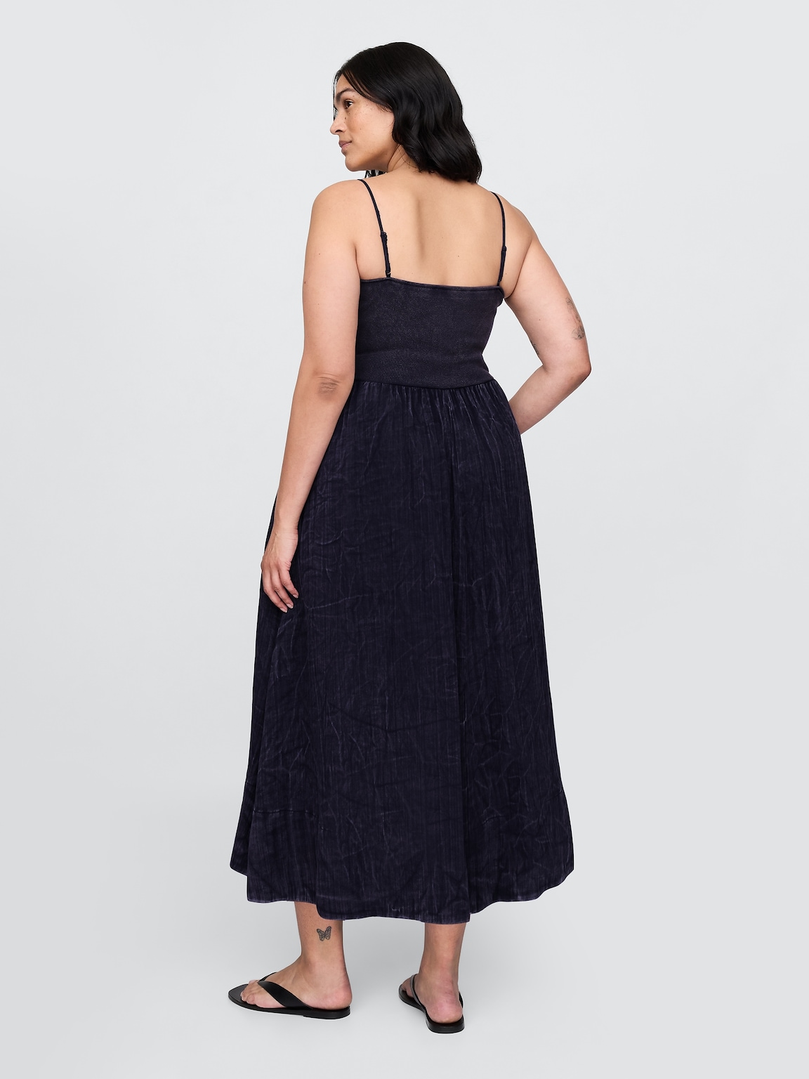 Cotton Gauze Mixed Media Maxi Dress