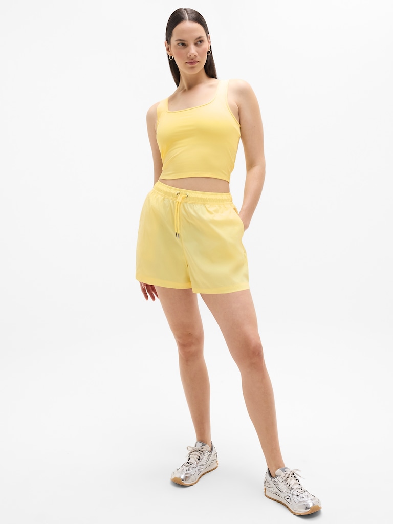 Signature Rib Square Neck Crop Tank