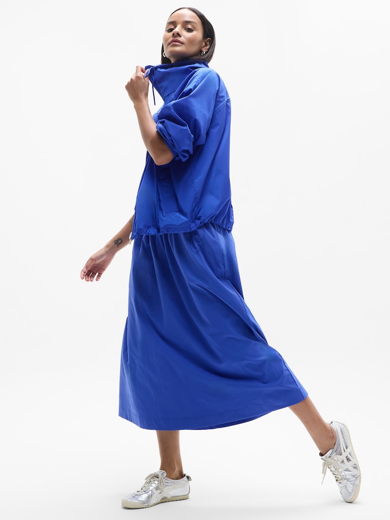 Midday Mid Rise Midi Poplin Skirt