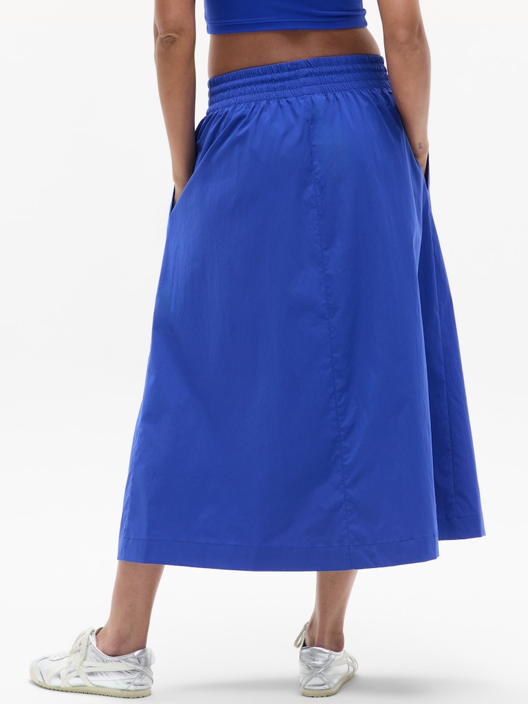Midday Mid Rise Midi Poplin Skirt