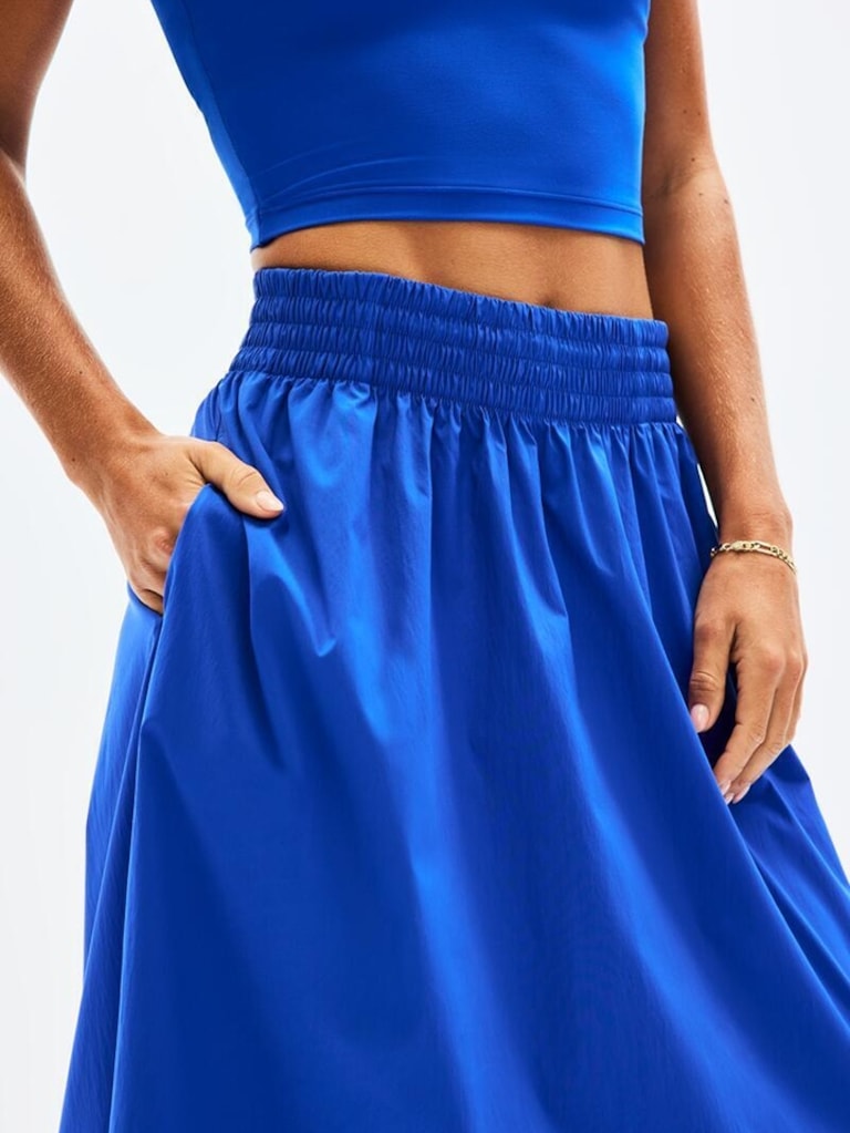 Midday Mid Rise Midi Poplin Skirt