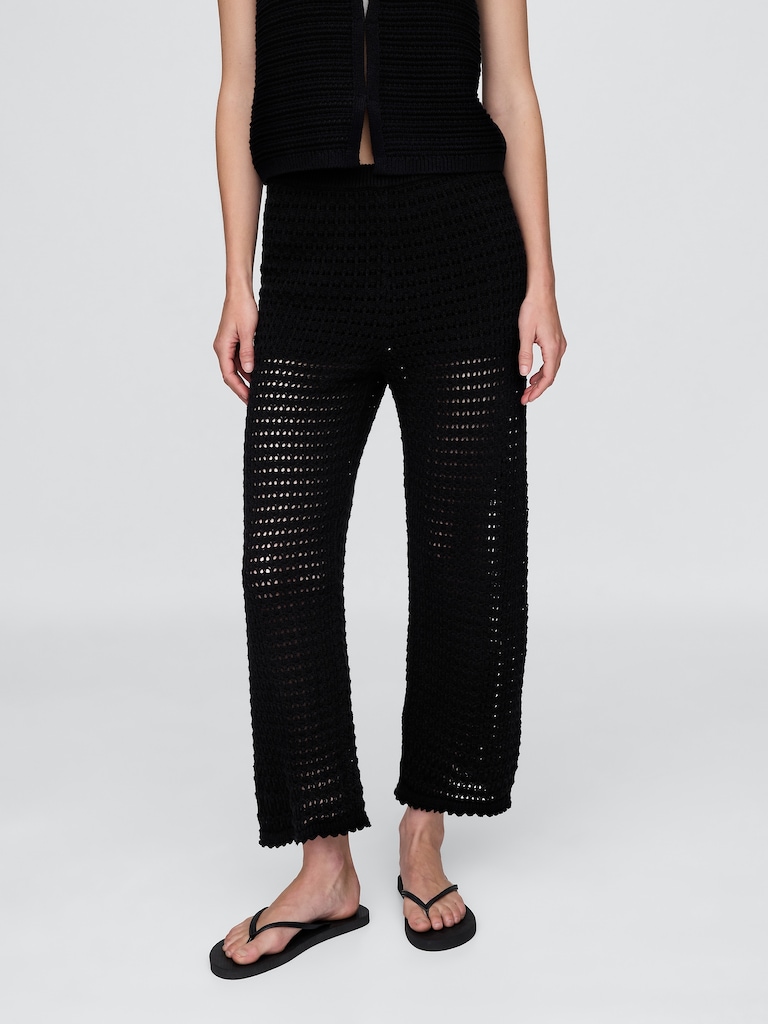 100% Cotton Crochet Ankle Pants
