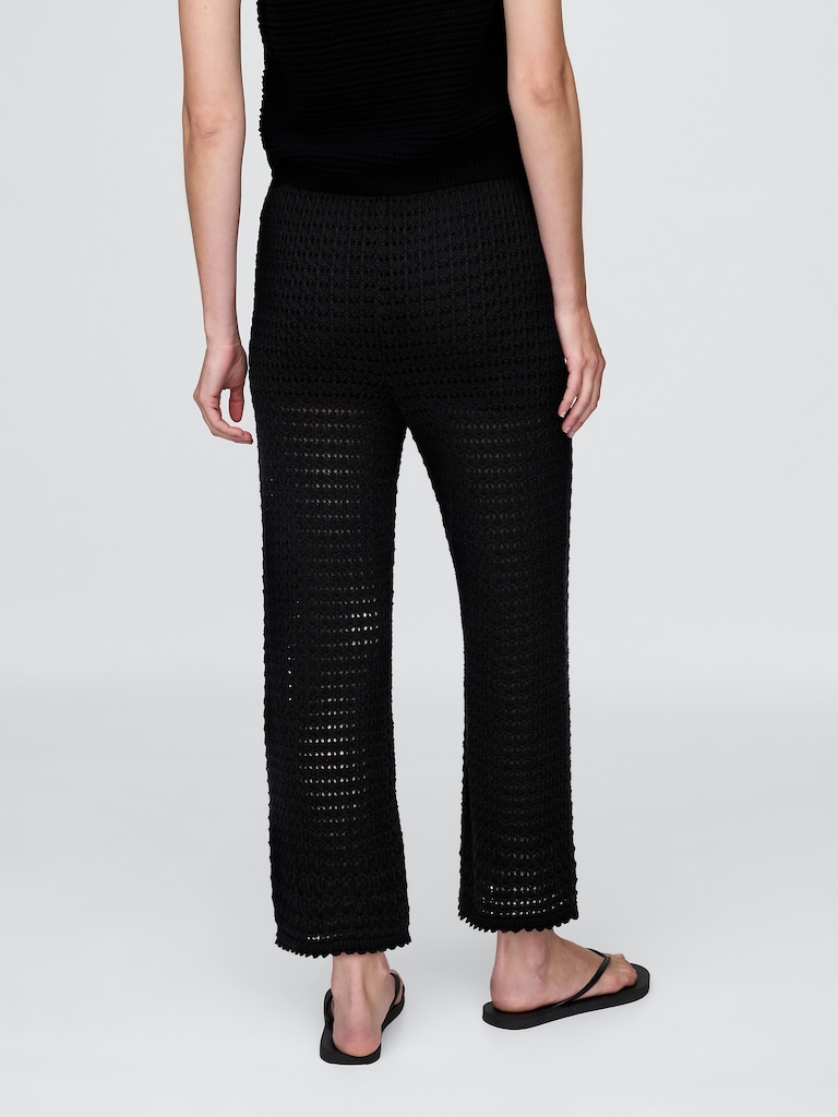 100% Cotton Crochet Ankle Pants