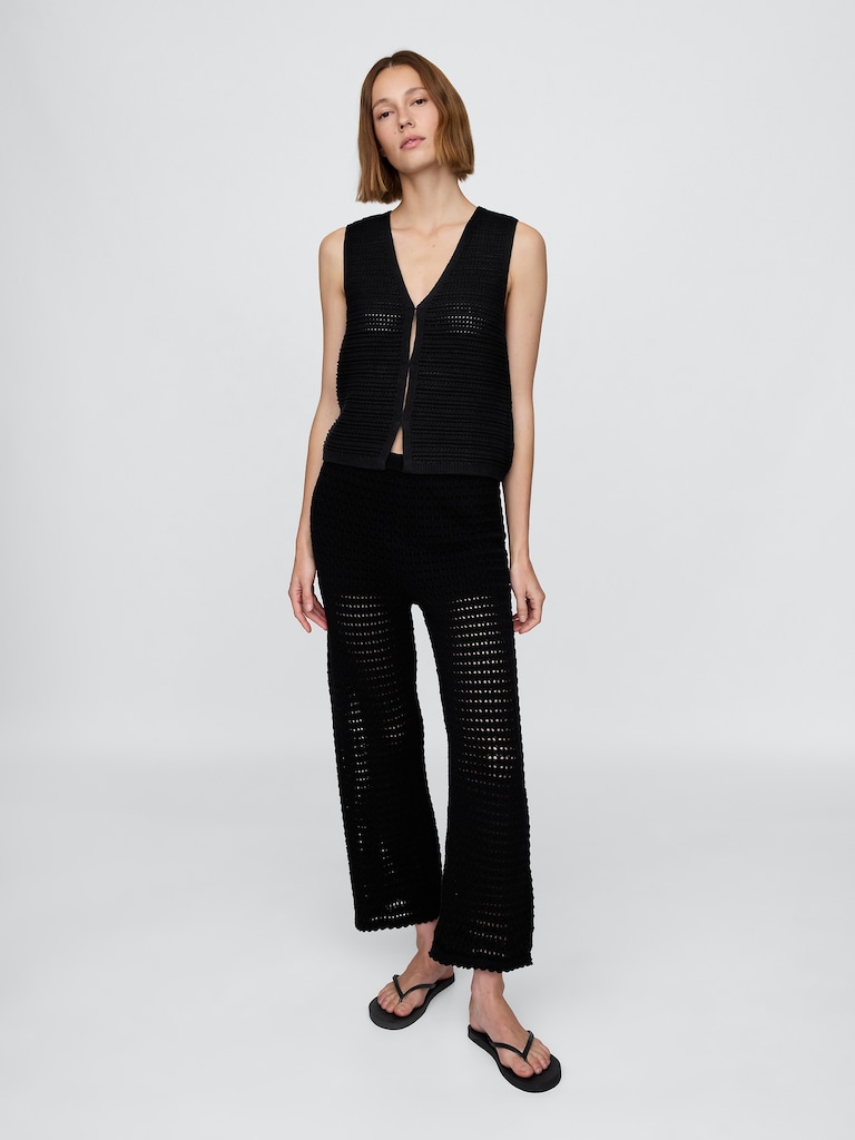 100% Cotton Crochet Ankle Pants