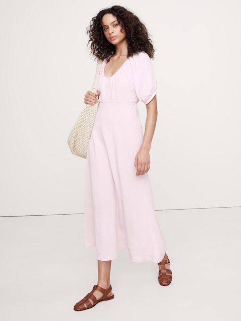 Robe Banana Republic Rose - Taille 6 - Style Fit & Flare (cintrée Et évasée) - Manches 3/4 - Pour Le Bureau Ou Soirée