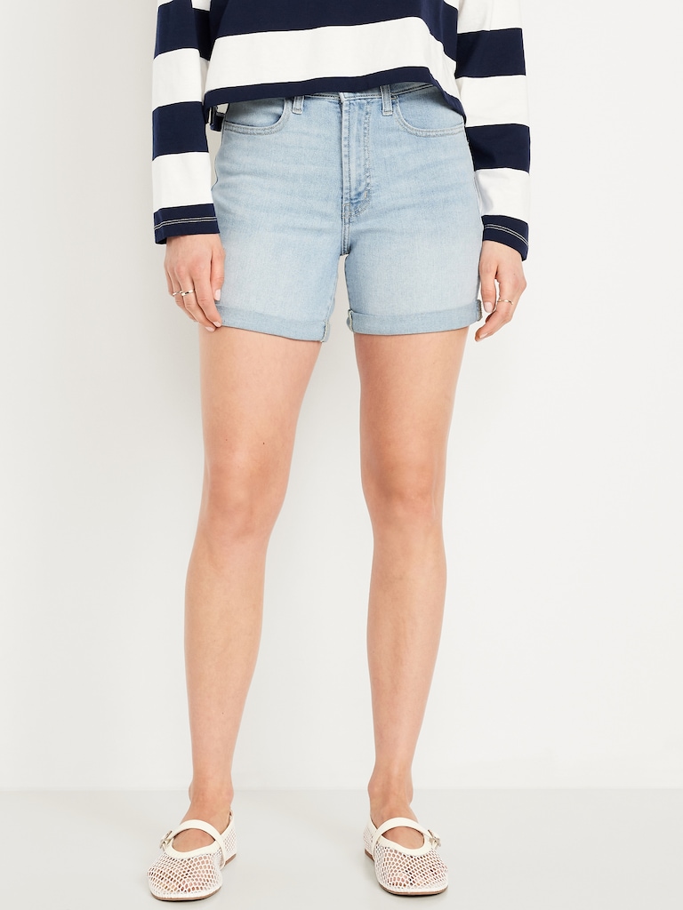 High-Waisted Wow Jean Shorts -- 5-inch inseam