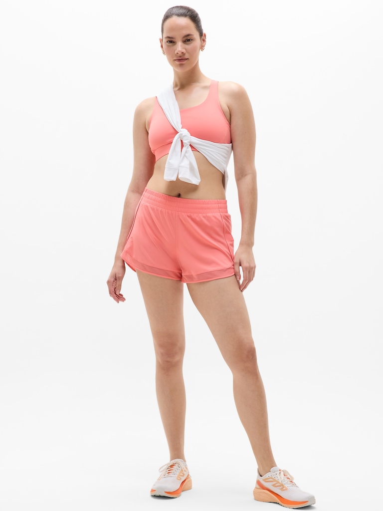 Mesh Racer Run Mid Rise 4 Short