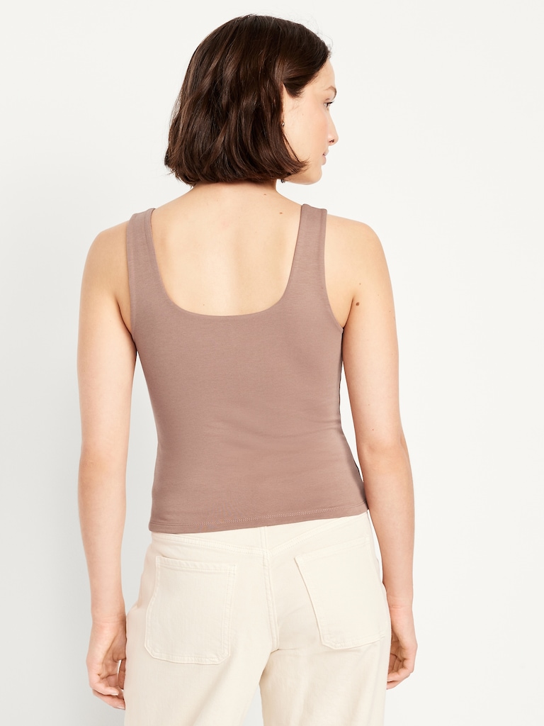 Camisole à encolure dégagée en tissu sculptant double épaisseur