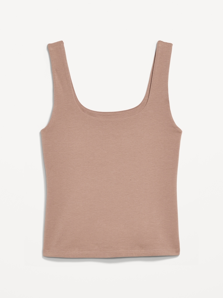 Camisole à encolure dégagée en tissu sculptant double épaisseur
