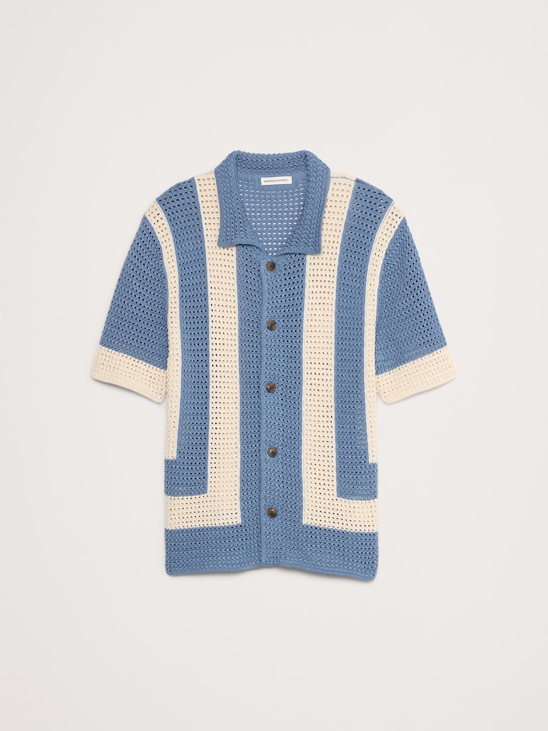 Crochet Cotton Resort Shirt