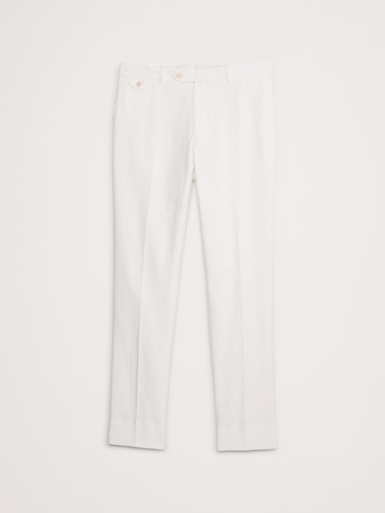 Slim Italian Cotton-Linen Dress Pant