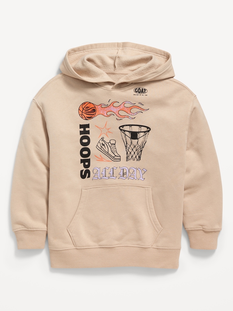 Favorite Fleece Oversized Graphic Fleece Pullover Hoodie for Boys