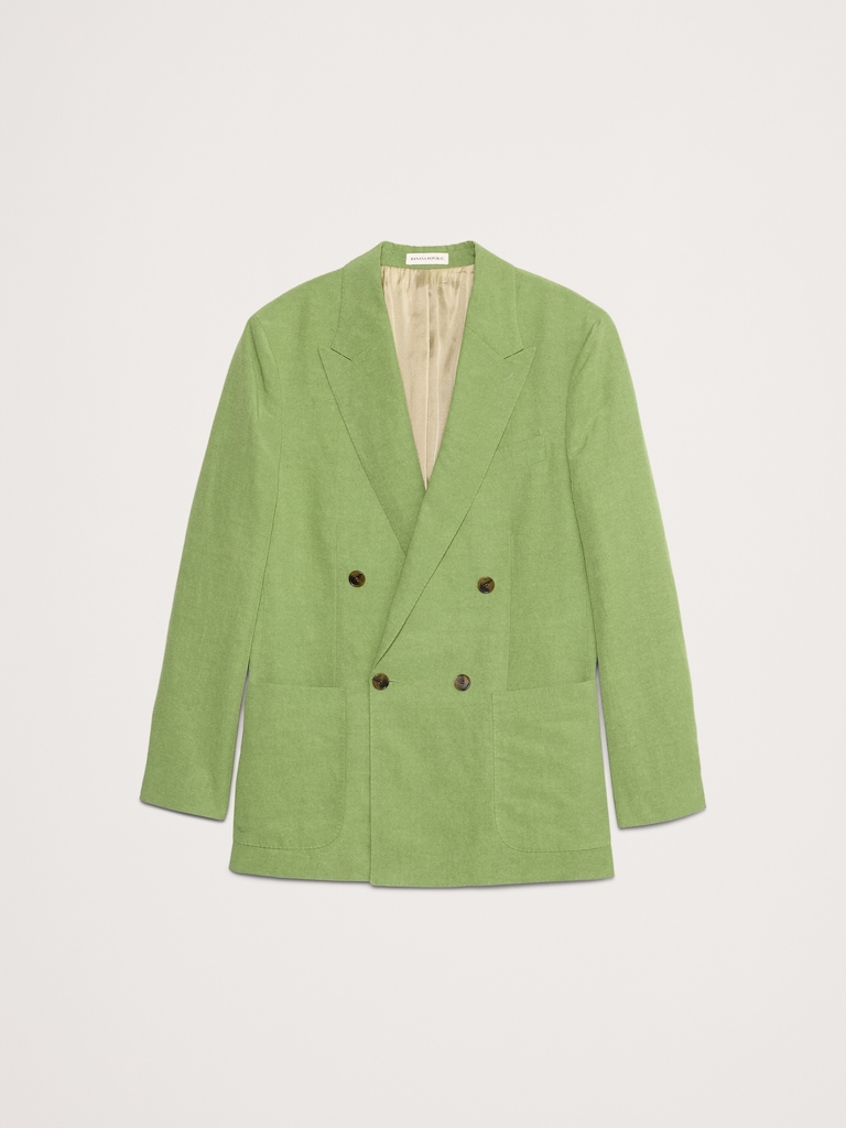 Relaxed Tencel™-Linen Double-Breasted Suit Jacket
