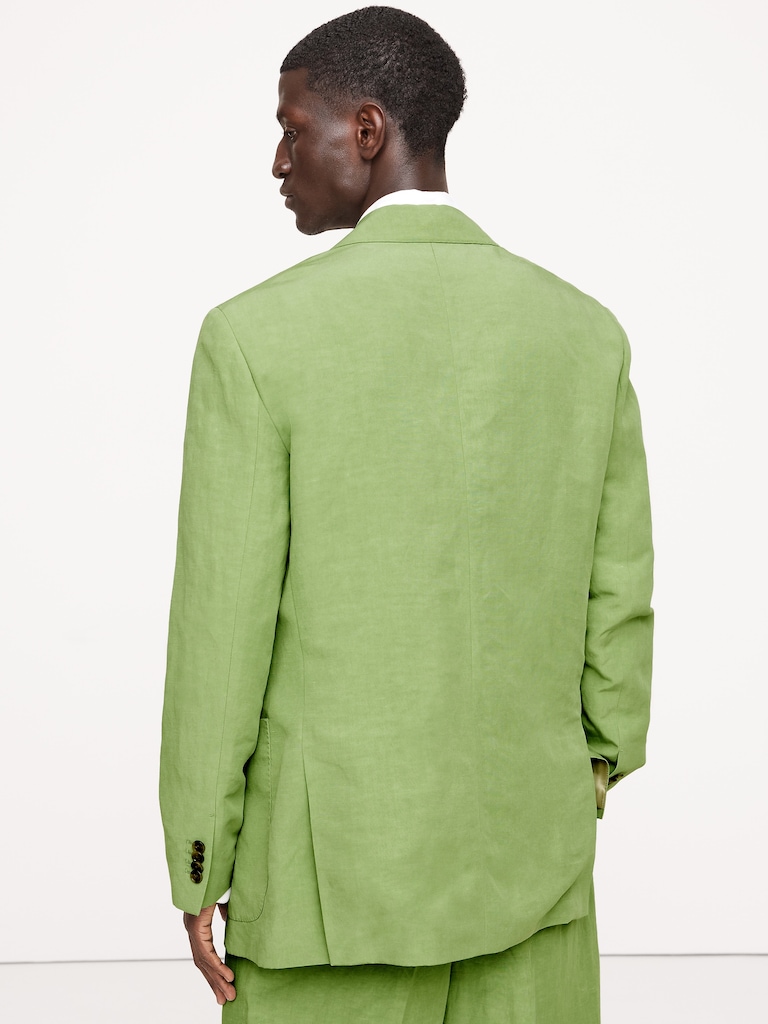 Relaxed Tencel™-Linen Double-Breasted Suit Jacket