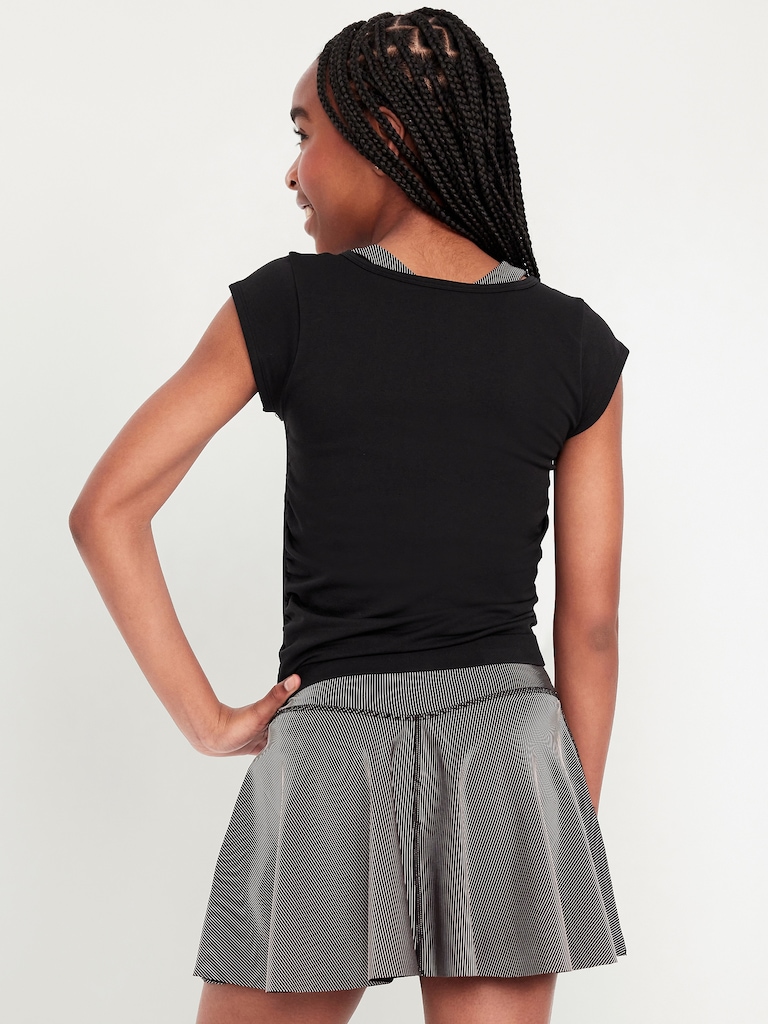 Fitted Ruched Seamless Performance Top for Girls