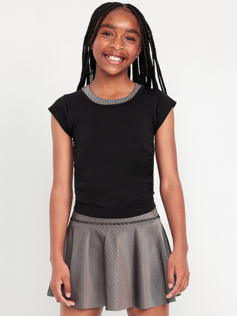 Fitted Ruched Seamless Performance Top for Girls