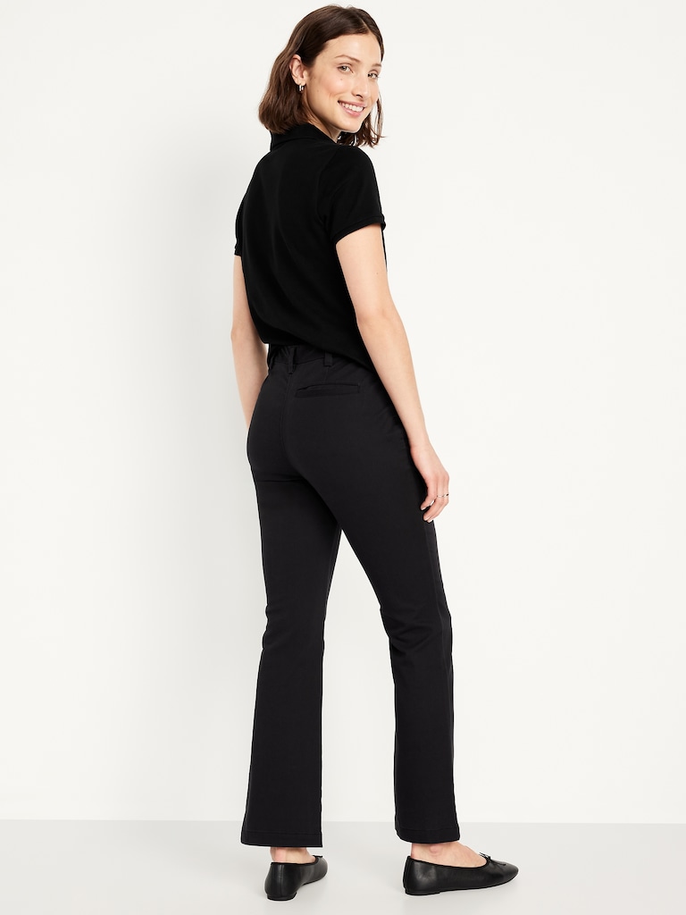 High-Waisted Uniform Boot-Cut Pants