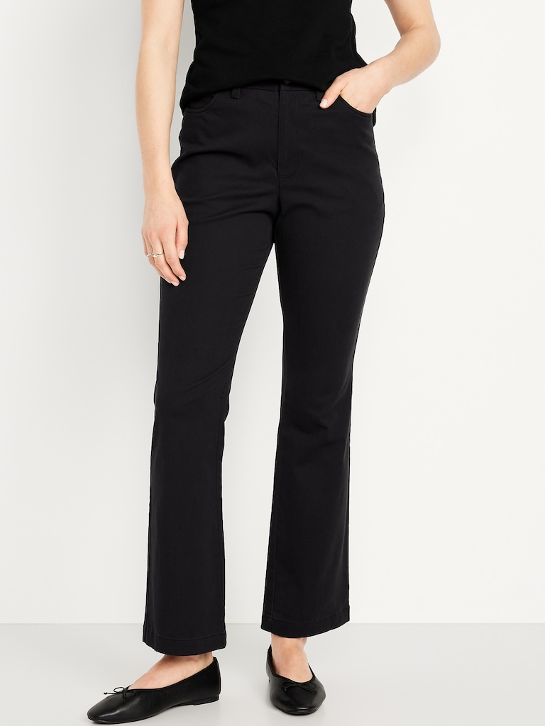 High-Waisted Uniform Boot-Cut Pants