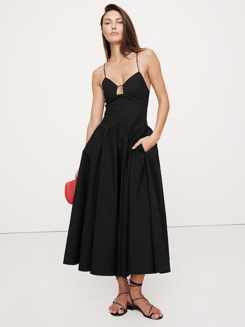 black and pink maxi dress Satin and lace maxi dress with cutouts 46 (FR) / Light pink/Black main image 1