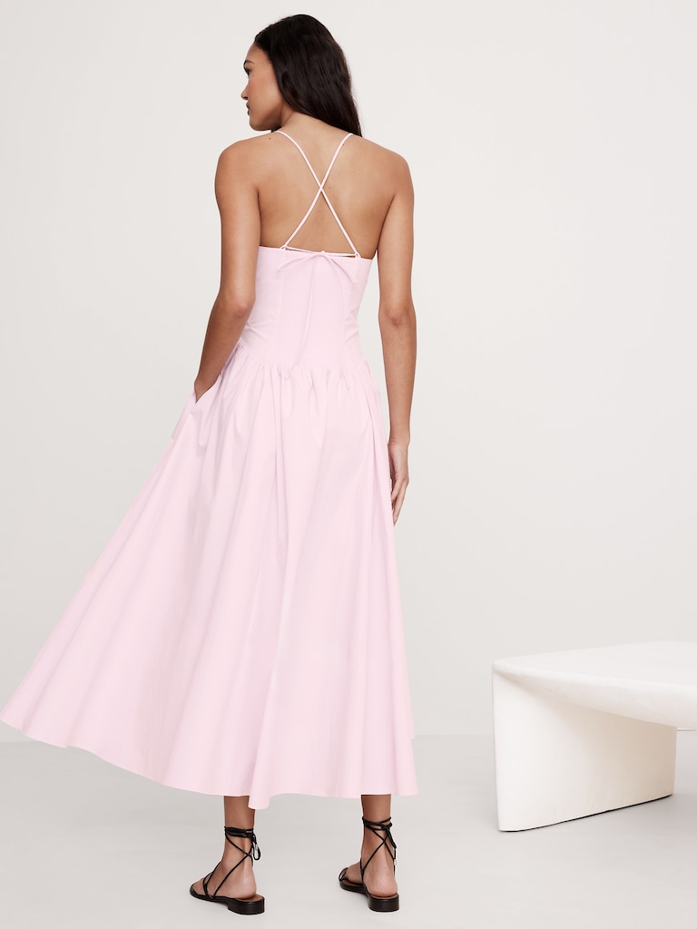 Stretch-Cotton Poplin Maxi Dress