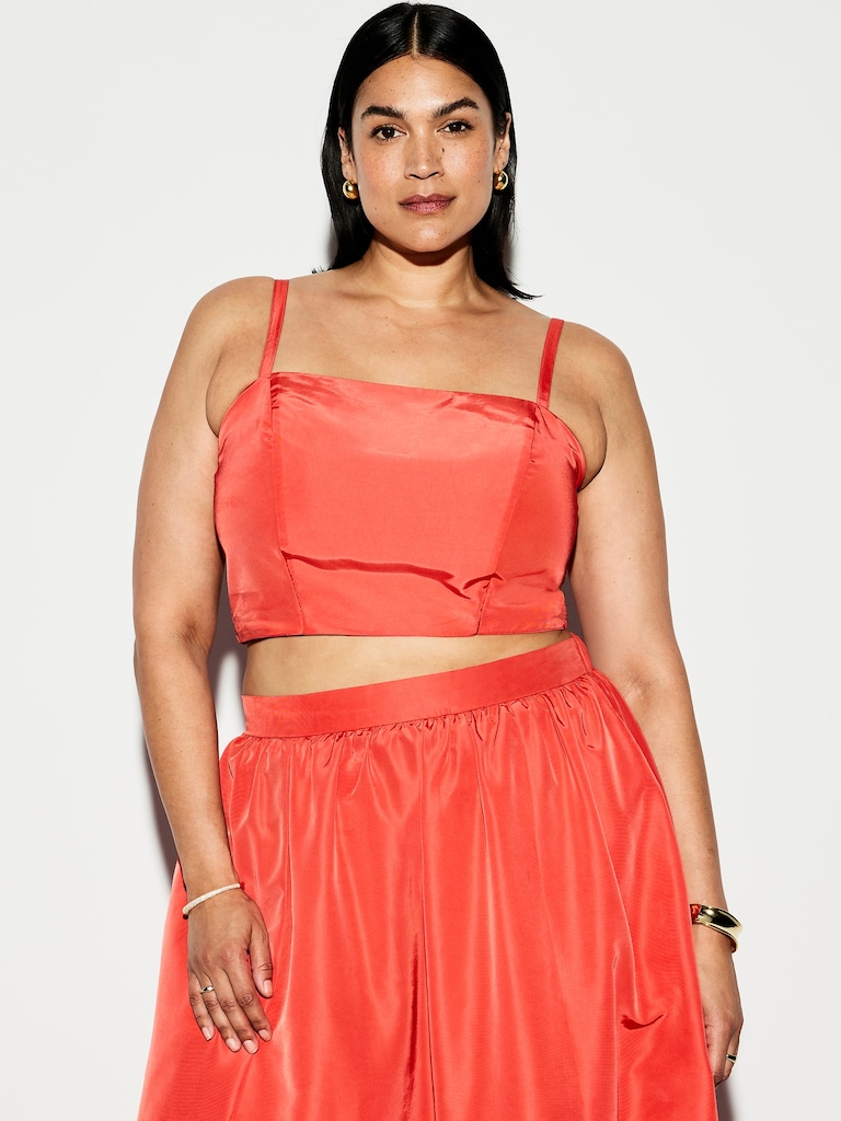 The Occasion by Old Navy Taffeta Cropped Tank Top