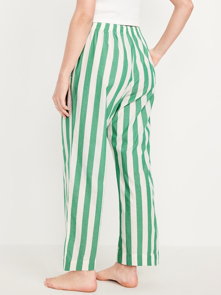 High-Waisted Poplin Pajama Pant