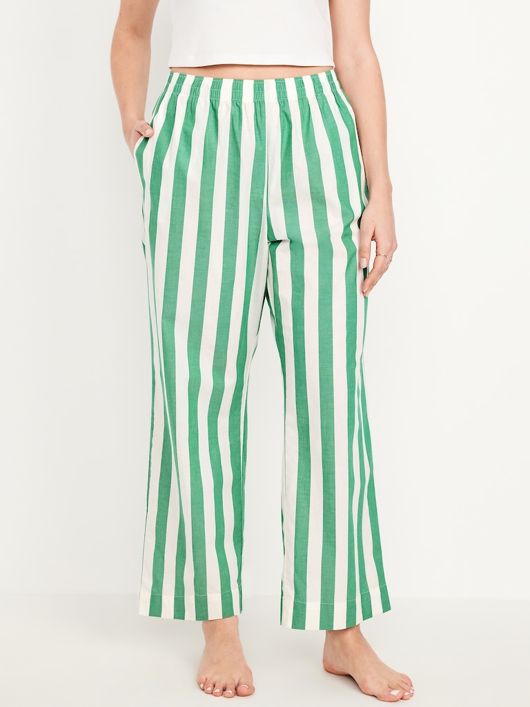 High-Waisted Poplin Pajama Pant