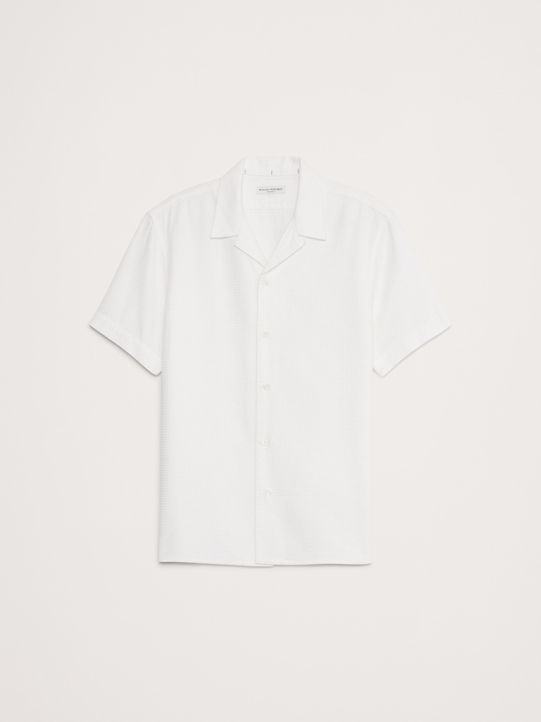 Standard-Fit Cotton Waffle-Weave Resort Shirt