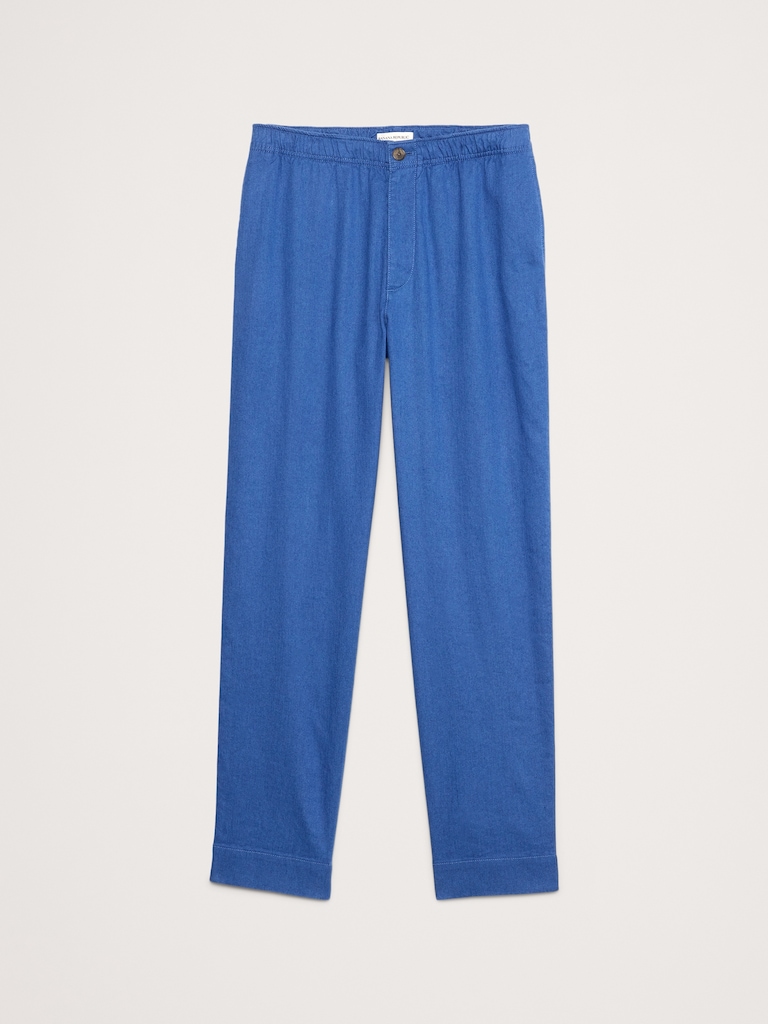 Italian Linen-Cotton Pull-On Pant