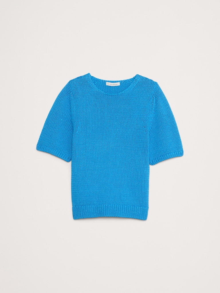 Cotton Open-Back Sweater Top