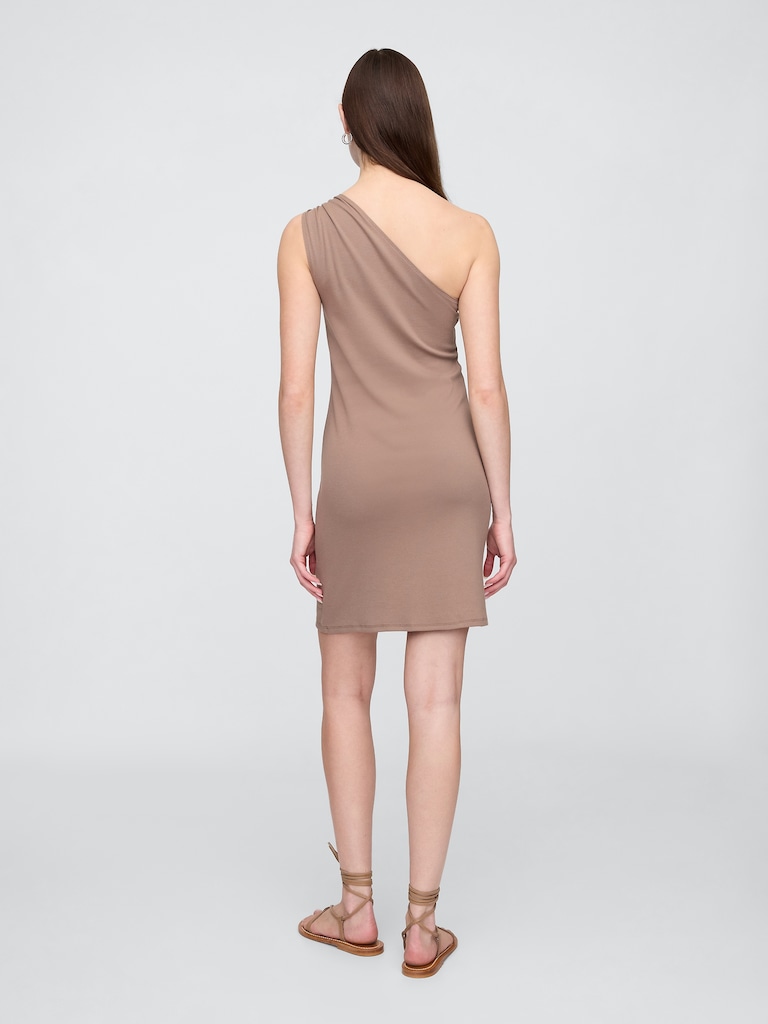 Ribbed One-Shoulder Mini Dress