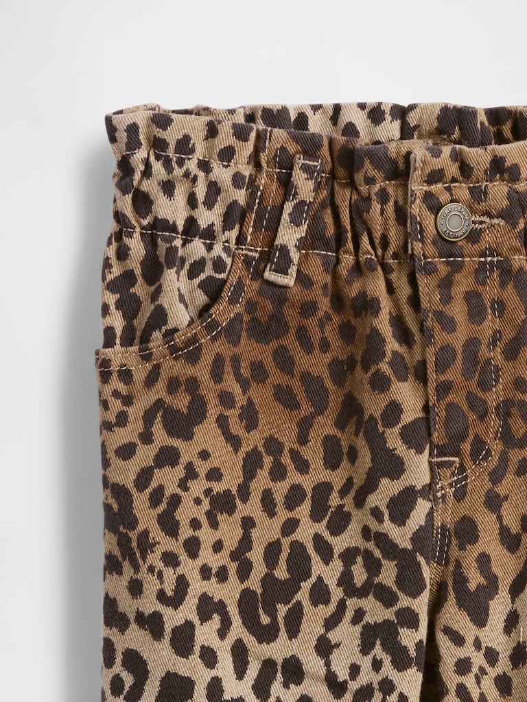 babyGap Leopard Print Paperbag Mom Jeans