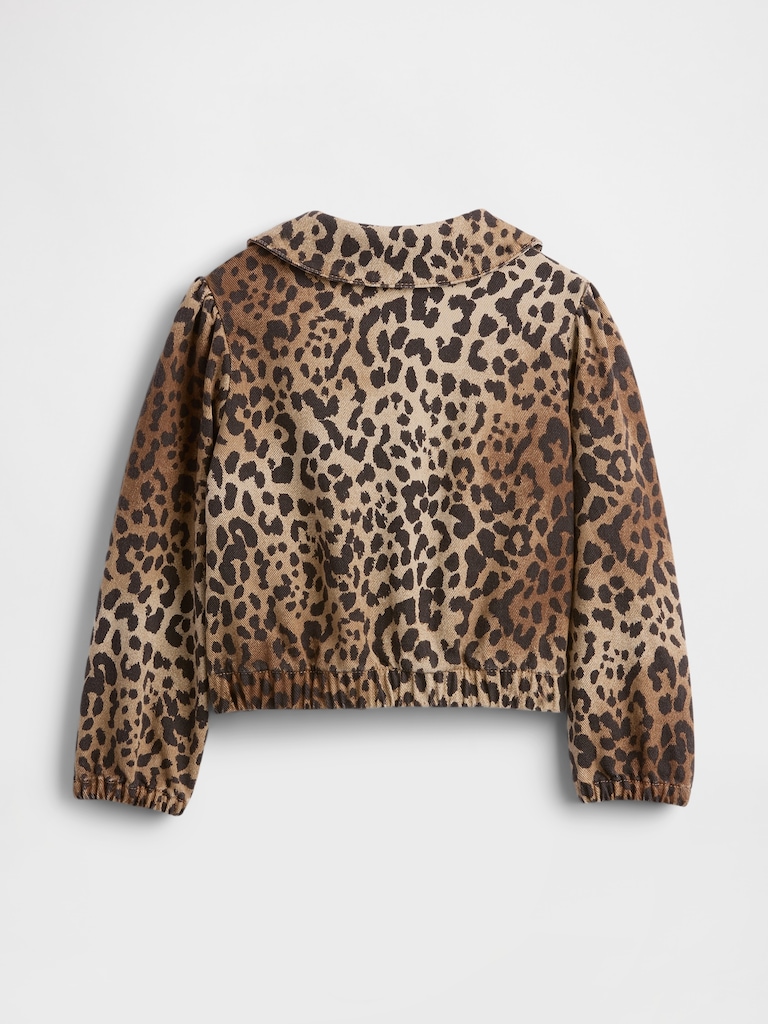 babyGap Leopard Print Peter Pan Denim Jacket