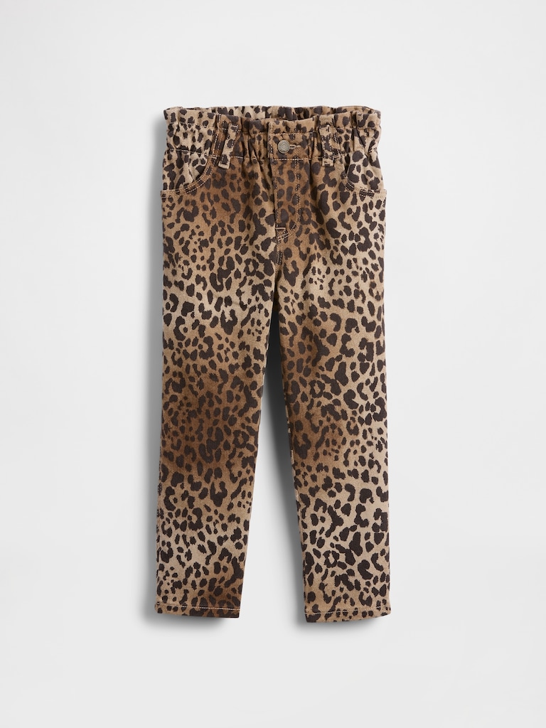 babyGap Leopard Print Paperbag Mom Jeans