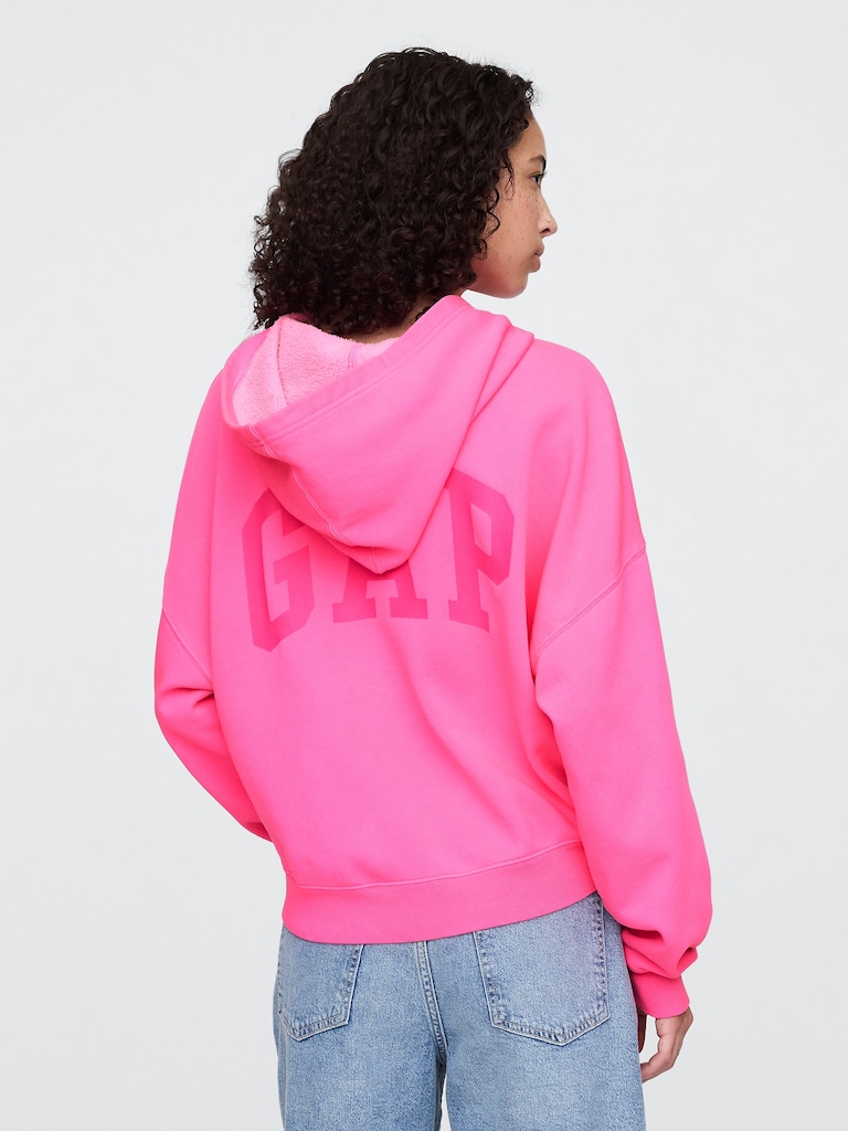 Relaxed Gap Mini-Logo Cropped Hoodie