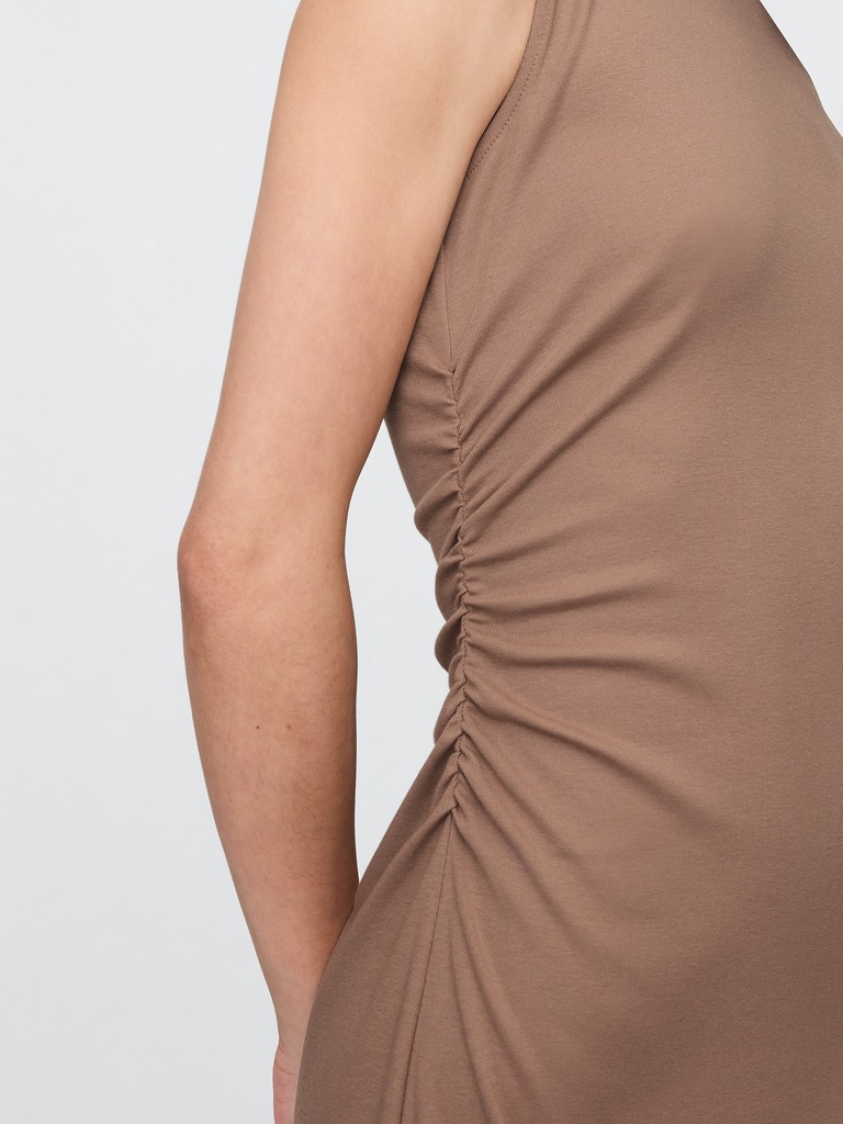 Modern Ribbed One-Shoulder Midi Dress