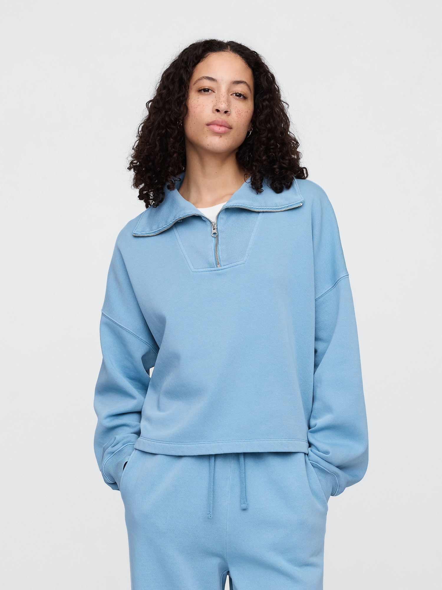 ハッピー♪ Relaxed Quarter-Zip Sweatshirt | Gap Factory お笑い・バラエティ