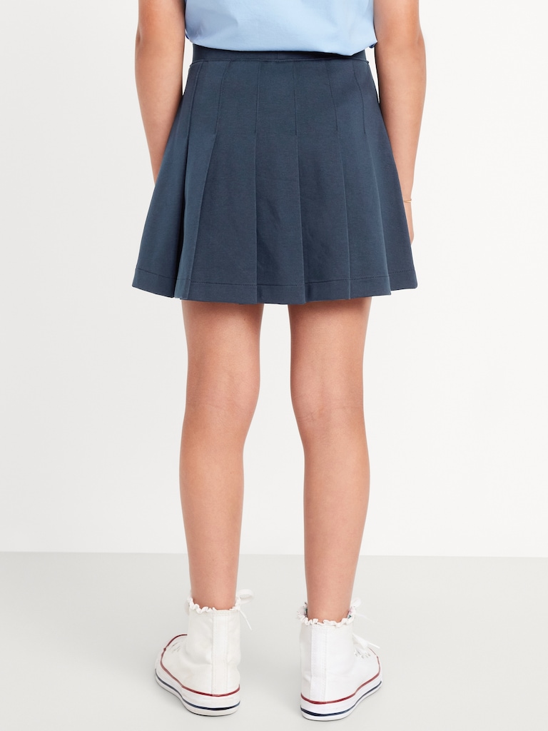 School Uniform Ponte-Knit Pleated Skort for Girls