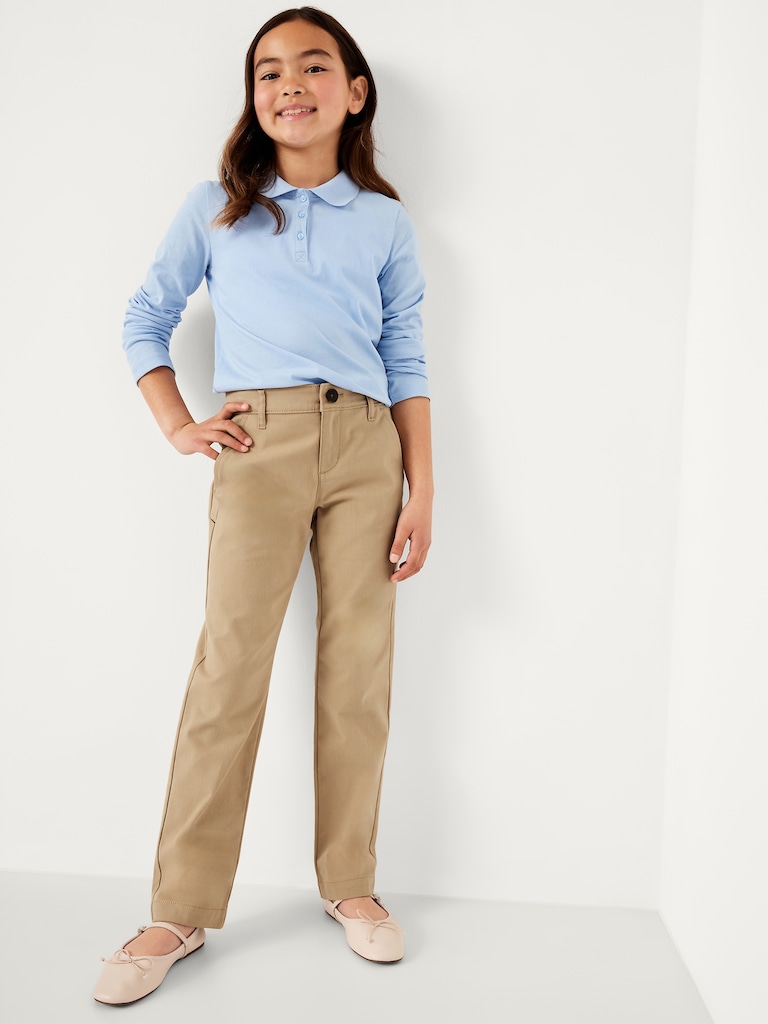 School Uniform Straight Leg Pants for Girls