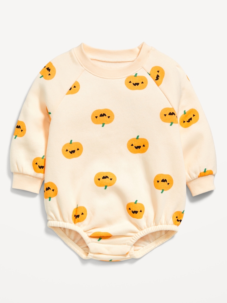 Printed Long-Sleeve Fleece Bodysuit for Baby
