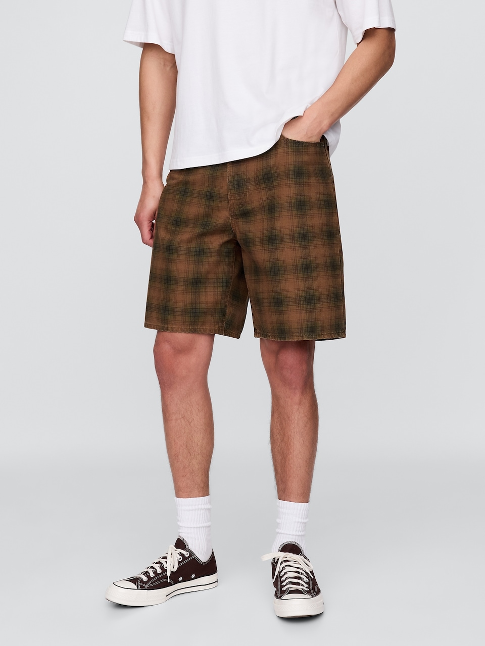 Plaid Canvas Shorts