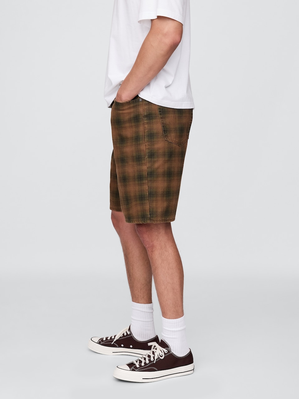 Plaid Canvas Shorts