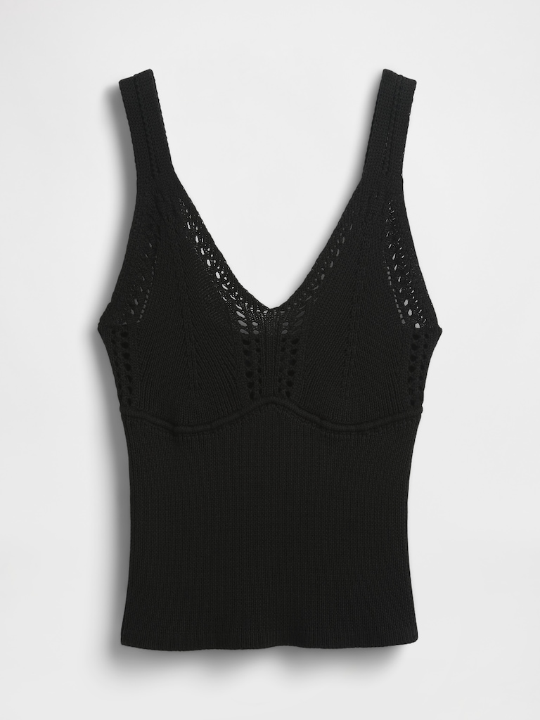 Crochet Sweater Crop Tank Top