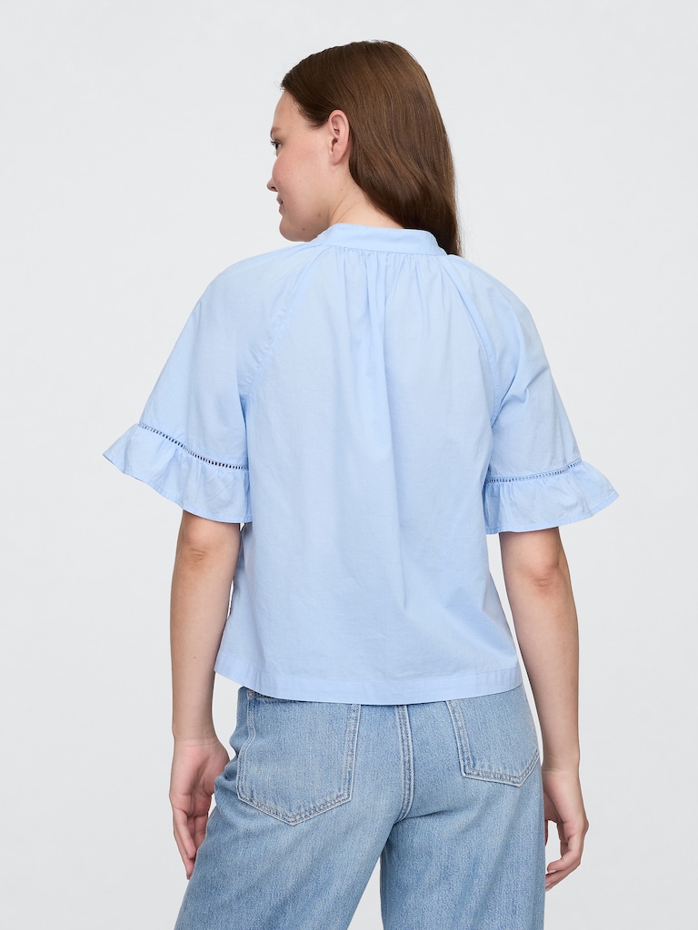 Splitneck Tie-Front Top