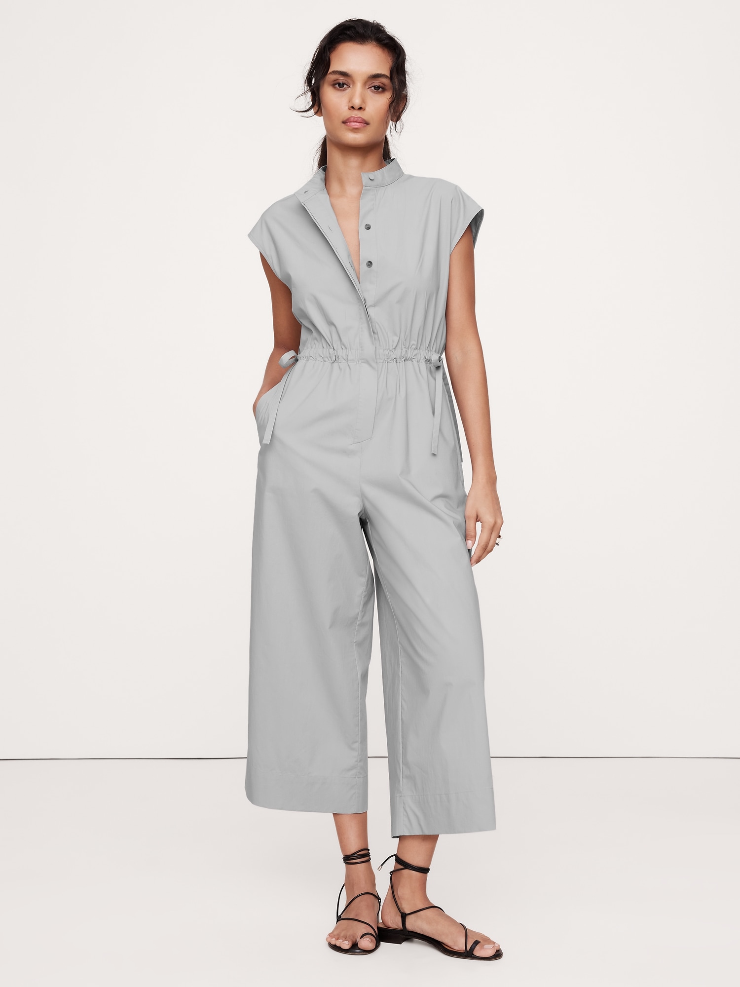 Oversized Cotton Chambray Asymmetrical Tunic