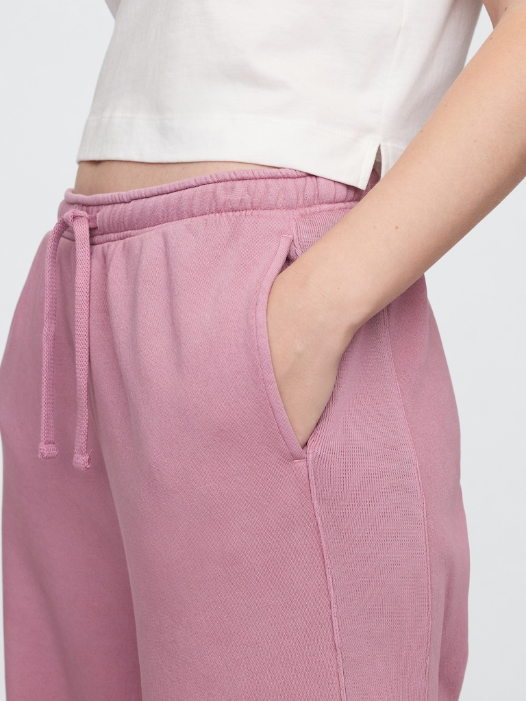 Fleece Rib-Seam Wide-Leg Pants