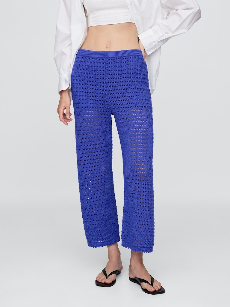 100% Cotton Crochet Ankle Pants