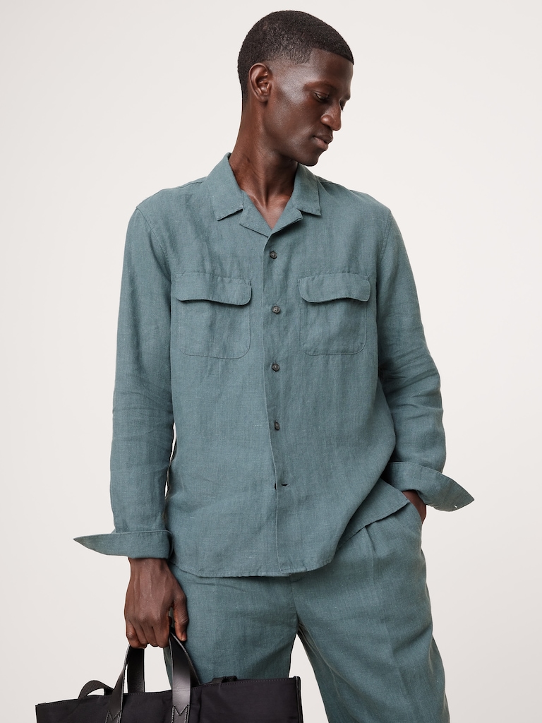 Standard-Fit Linen Resort Shirt