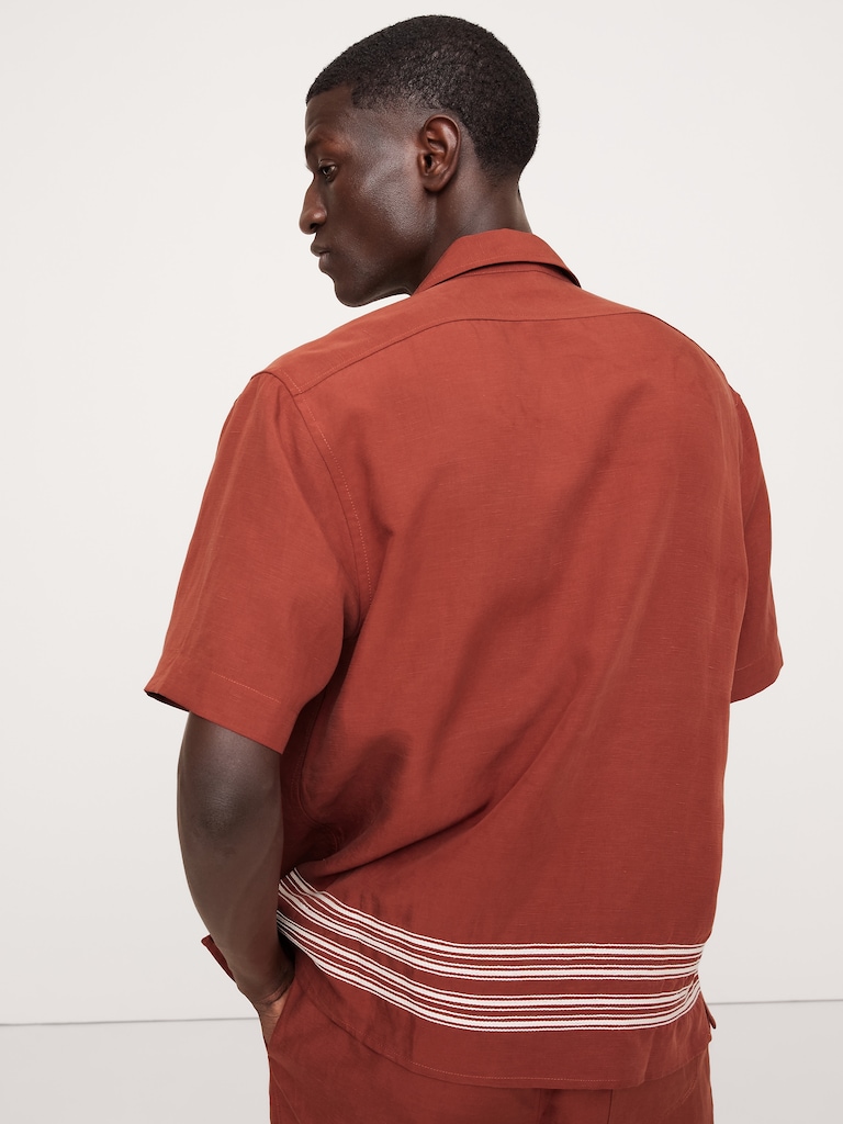 Embroidered Tencel™-Linen Resort Shirt