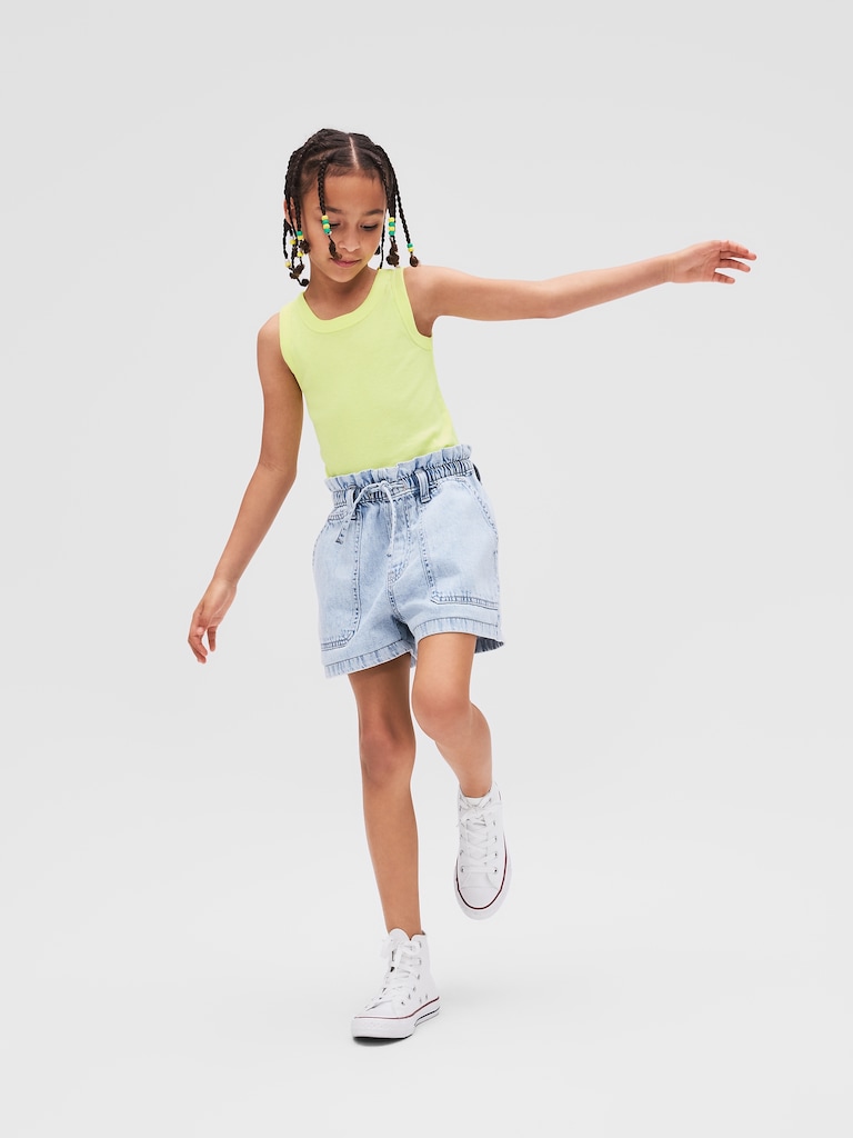 Kids High Rise Relaxed Pull-On Utility Shorts